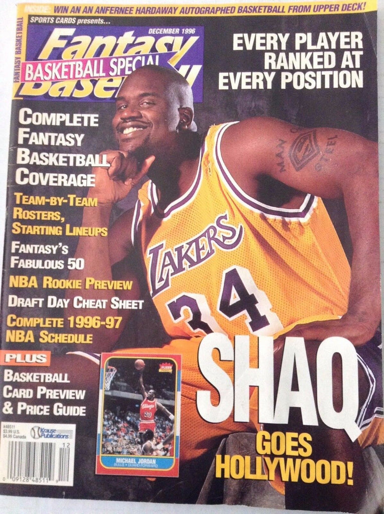 Fantasy Baseball Magazine Shaquile O' Neal Hollywood December 1996 082017nonrh2
