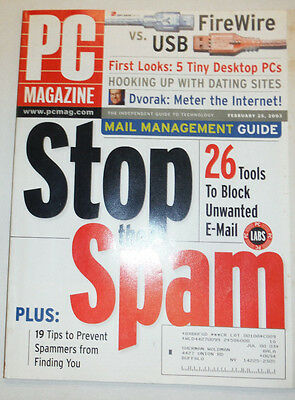 Pc Magazine Stop The Spam & 5 Tiny Desktop Pcs February 2003 032015R