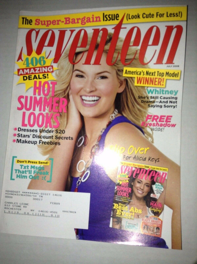 Seventeen Magazine ANTM Whitney July 2008 031917NONRH