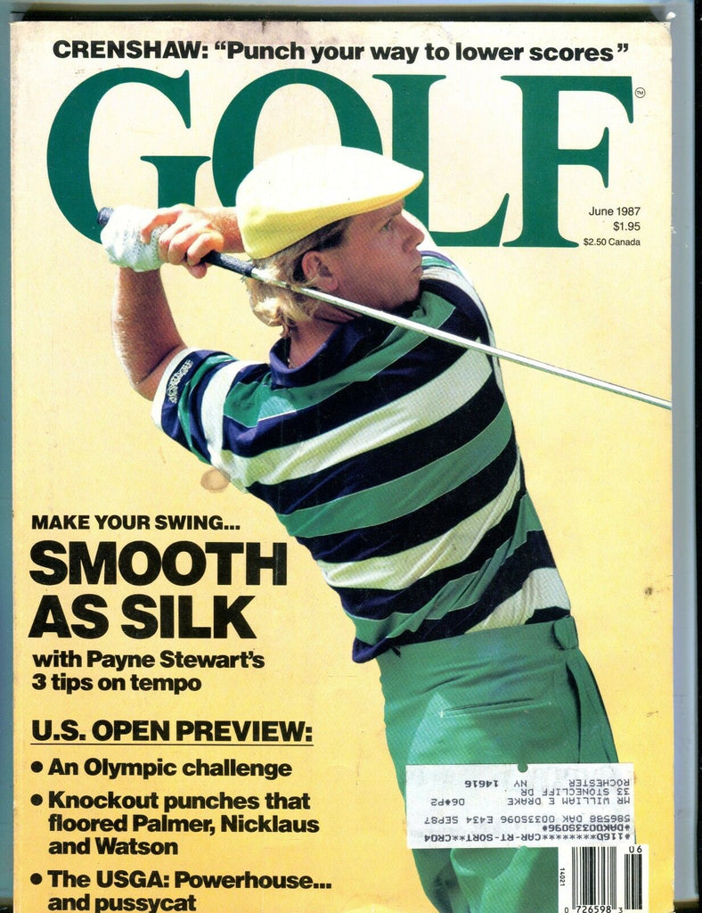 Golf Magazine June 1987 Payne Stewart EX w/ML 051017nonjhe