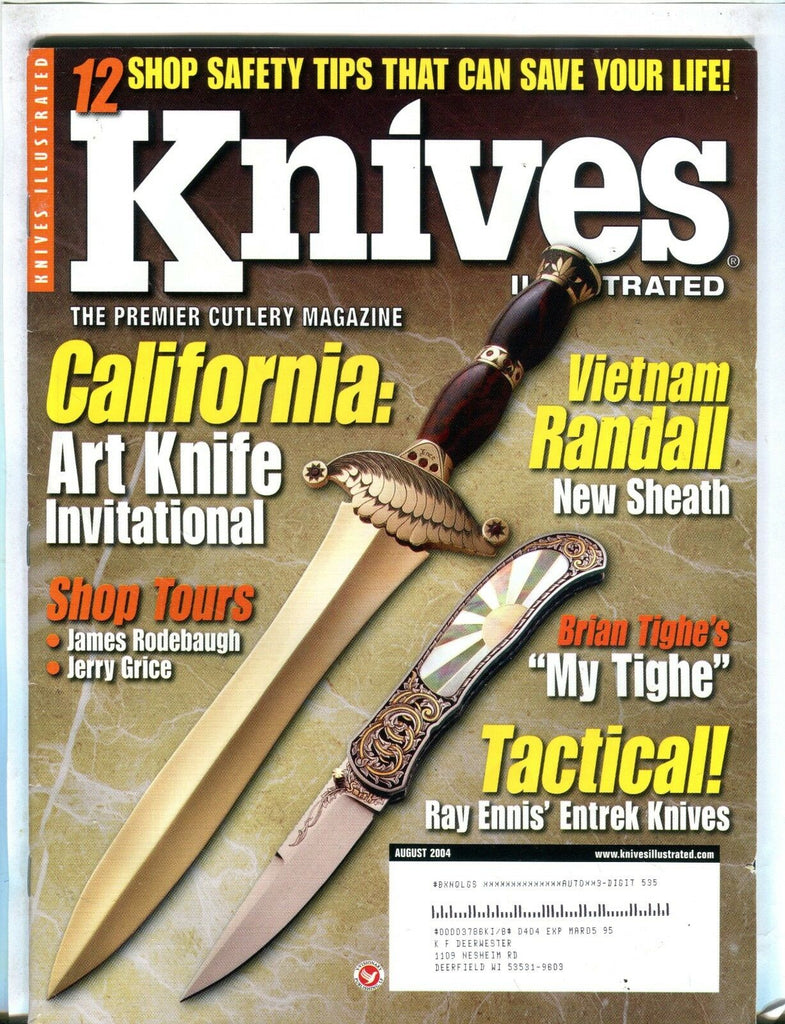 Knives Illustrated Magazine August 2004 Art Knife Invitational EX w/ML 101316jhe