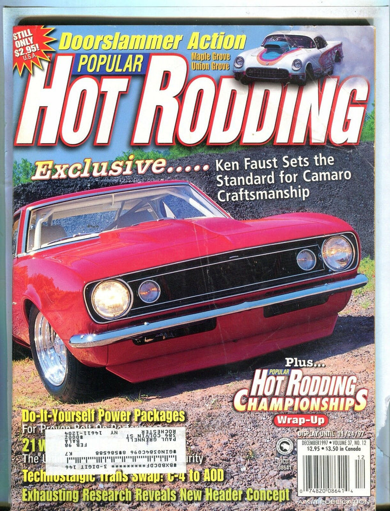 Popular Hot Rodding Magazine December 1997 Ken Faust Camaro EX w/ML 031717nonjhe