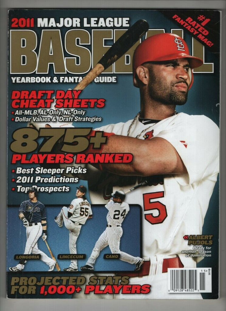 Major League Baseball Yearbook Mag Albert Pujols & Tim Lincecum 2011 021721nonr