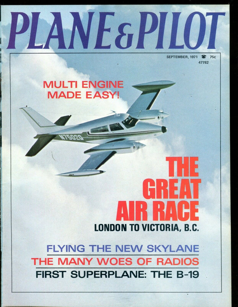 Plane & Pilot Magazine September 1971 The Great Air Race EX No ML 112916jhe