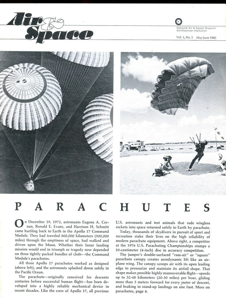 Air & Space Magazine May/June 1980 Parachutes EX No ML 112616jhe
