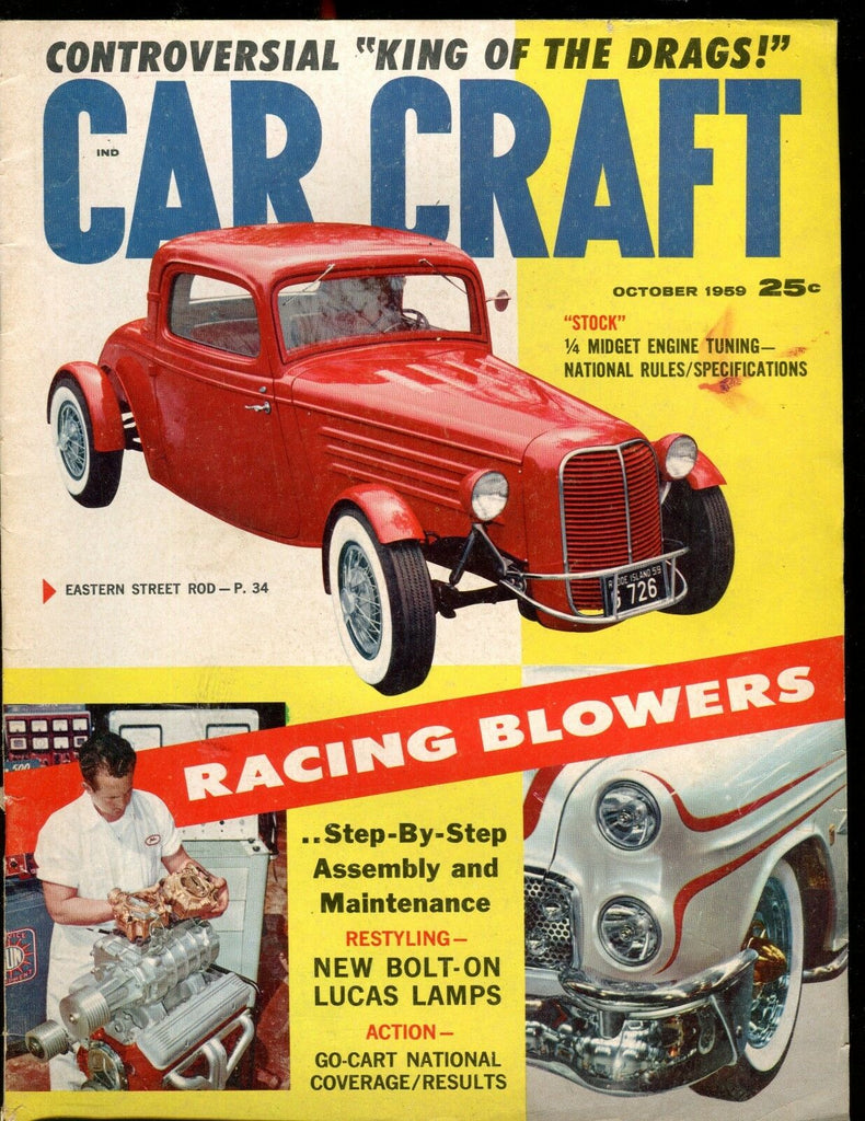Car Craft Magazine October 1959 Street Rod VG No ML 012617jhe