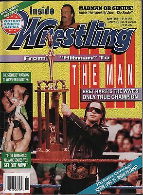 Inside Wrestling April 1992 Bret Hart, Jake The Snake VG 020116DBE