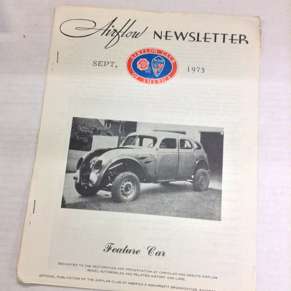 Airflow Newsletter Magazine Johnnie McLean September 1973 052417nonrh