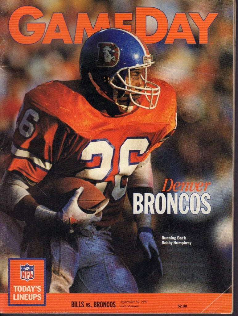 Game Day Magazine Bills Broncos 1990 Bobby Humphrey 080217nonjhe