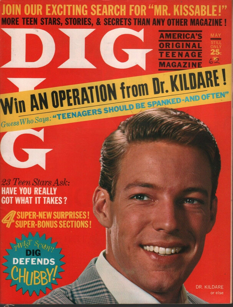 Dig Magazine May 1962 Dr Kildare Chubby Checker John Saxon 081220AME