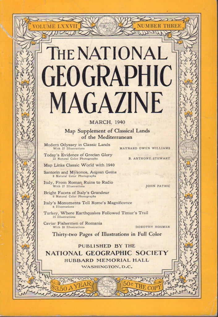 National Geographic Magazine March 1940 No Map 090617nonjhe