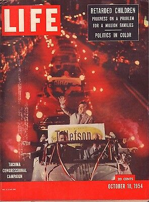 Life Magazine October 18 1954 Birthday Politics in Color VG 051816DBE