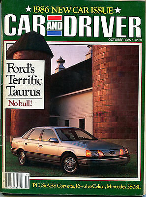 Car and Driver Magazine October 1985 Ford Taurus NO ML VGEX 122915jhe2