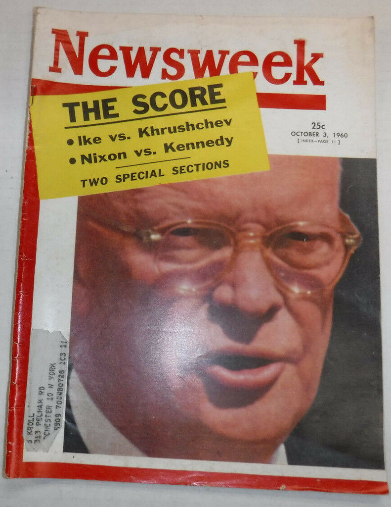 Newsweek Magazine Ike Vs Khrushchev October 3, 1960 100716R2