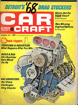 Car Craft Magazine October 1967 Detroit's '68 Drag Stockers VG 061616jhe