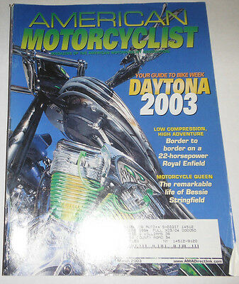 American Motorcyclist Magazine Daytona & Motorcycle Queen March 2003 071314R