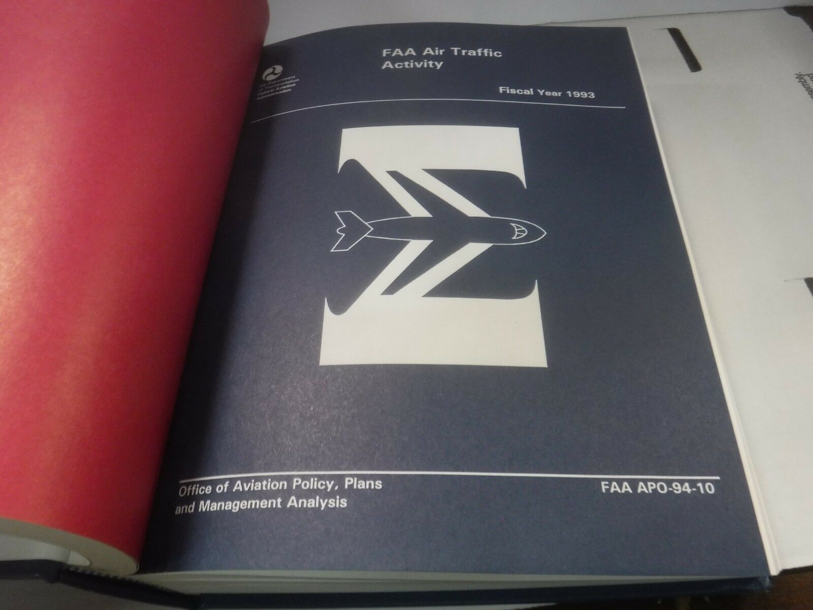 FAA Air Traffic Activity 3 Bound Volumes 1992-1994 Ex FAA Library 0927 ...