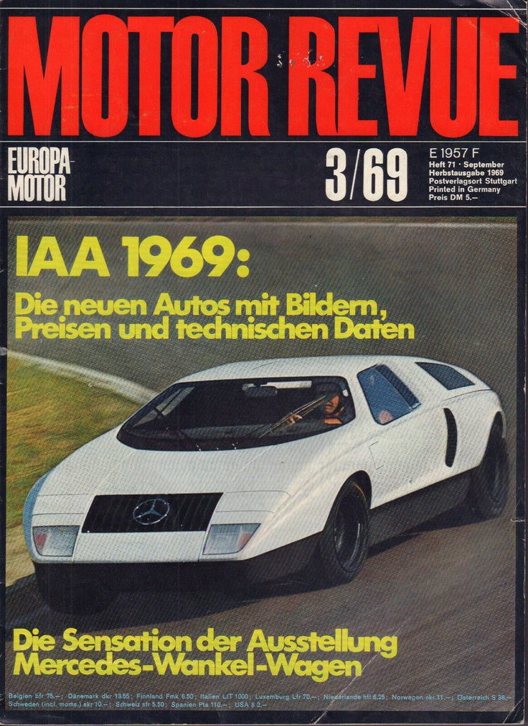 Motor Revue March 1969 Mercedes-Wankel-Wagen German Auto Magazine 051617nonDBE