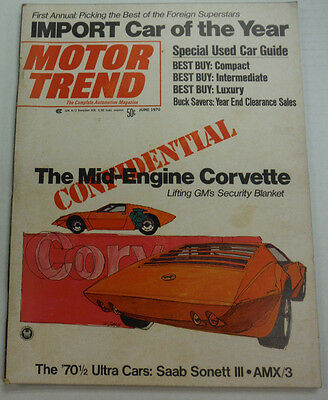 Motor Trend Magazine The Mid-Engine Corvette June 1970 122314R