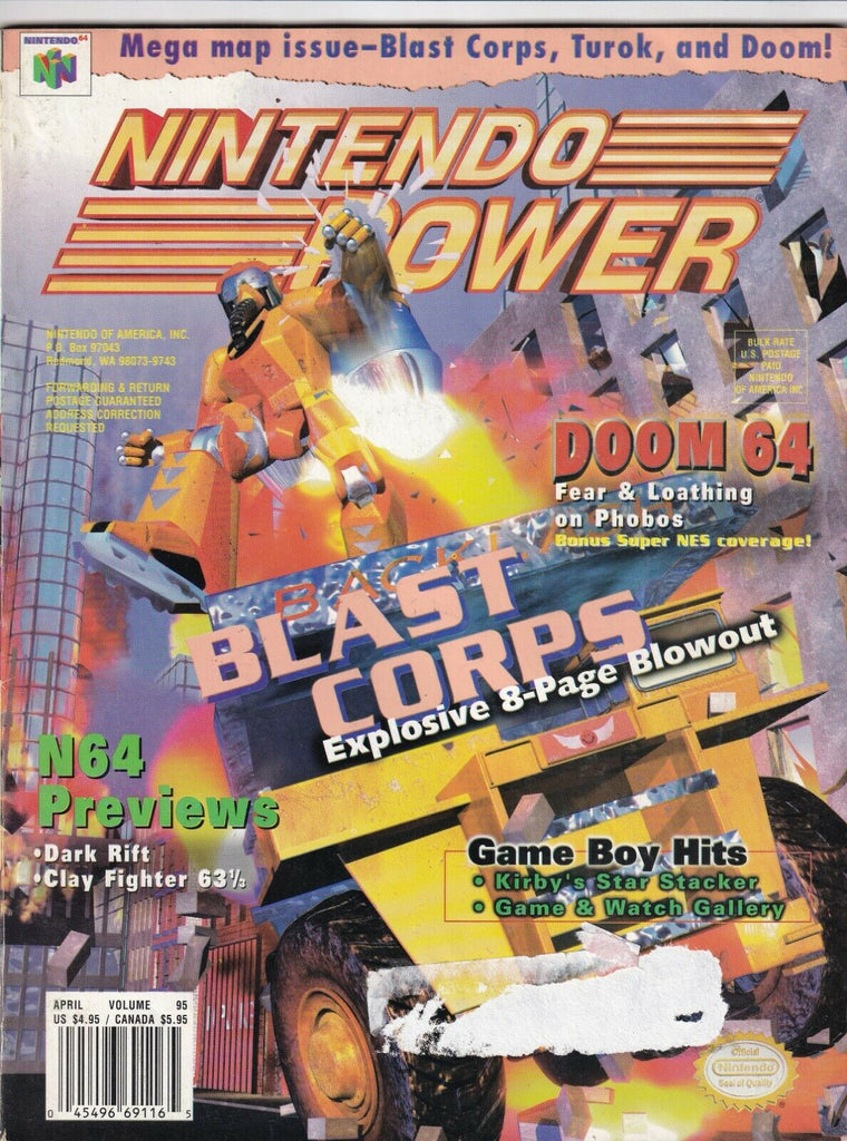 Nintendo Power Mag Blast Corps Kirby's Star stacker April 1997 080719nonr