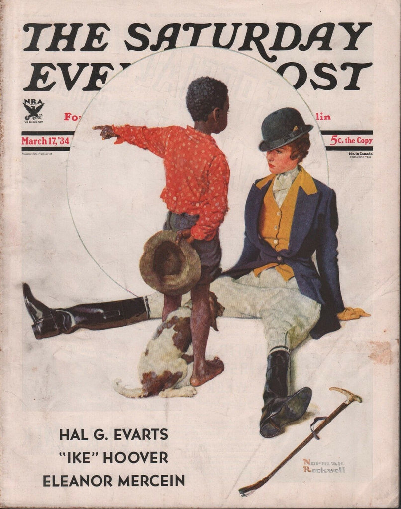Saturday Evening Post March 17 1934 Ike Hoover Rockwell w/ML 080118DBE