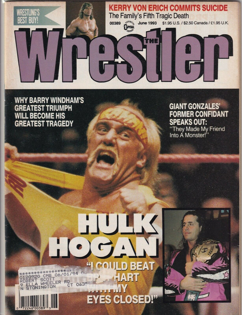 The Wrestler Hulk Hogan Bret Hart Kerry Von Erich June 1993 062519nonr
