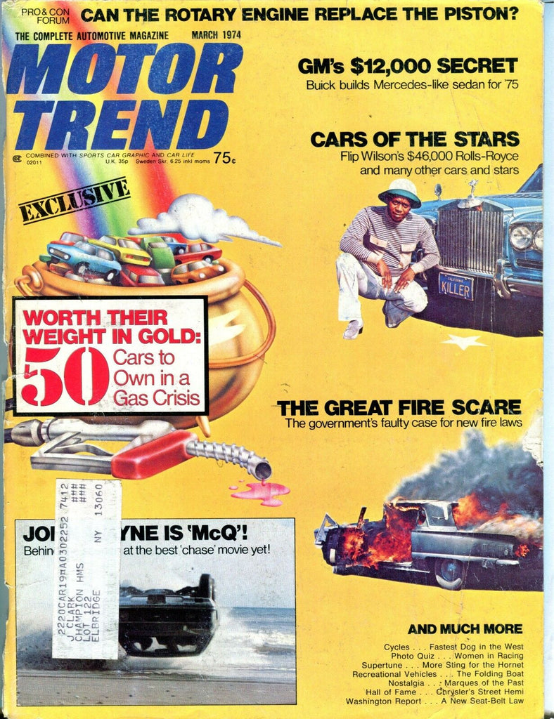 Motor Trend Magazine March 1974 50 To Own Gas Crisis GD w/ML 092016jhe