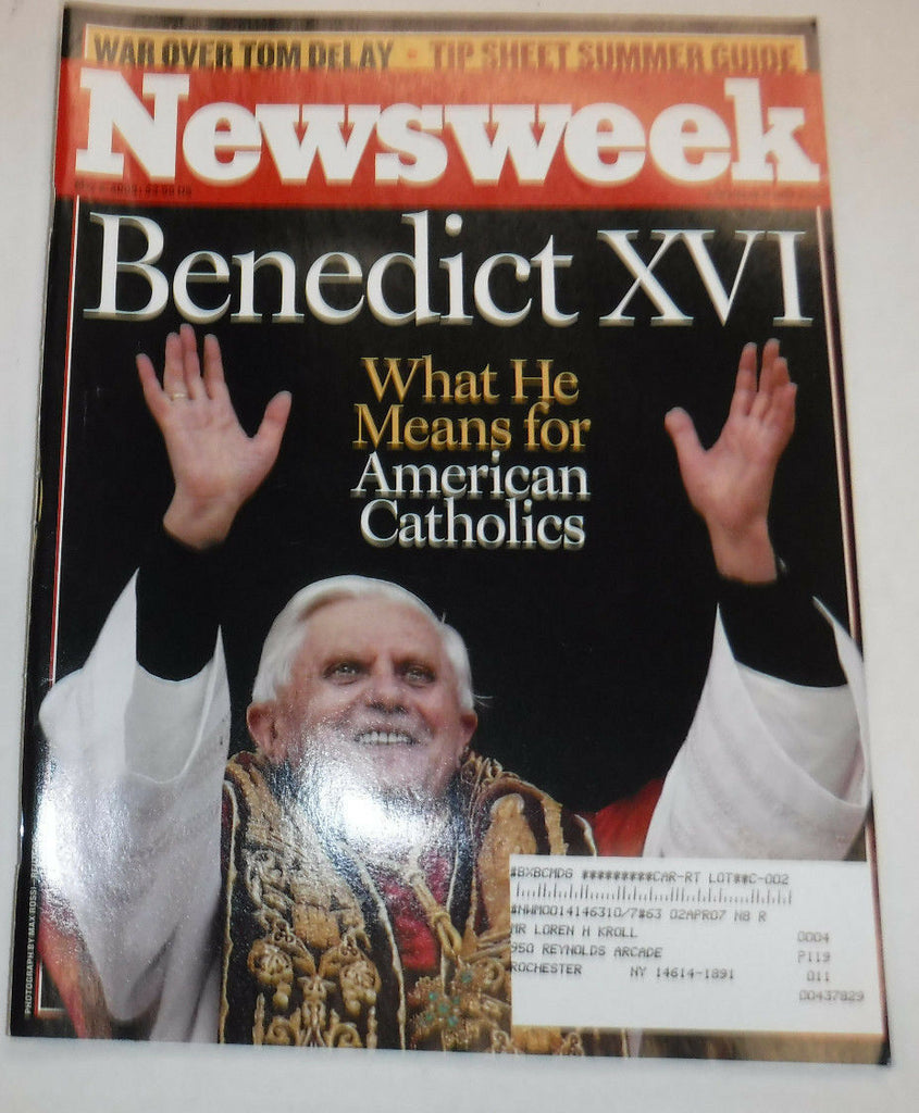 Newsweek Magazine Benedict XVI Tom DeLay May 2, 2005 101816R2