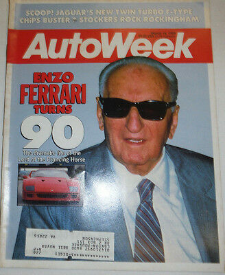 Autoweek Magazine Enzo Ferrari Turns 90 March 1988 122314R2