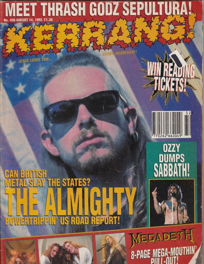 Kerrang! Music Magazine The Almighty , Megadeth August 14, 1993 051419nonr