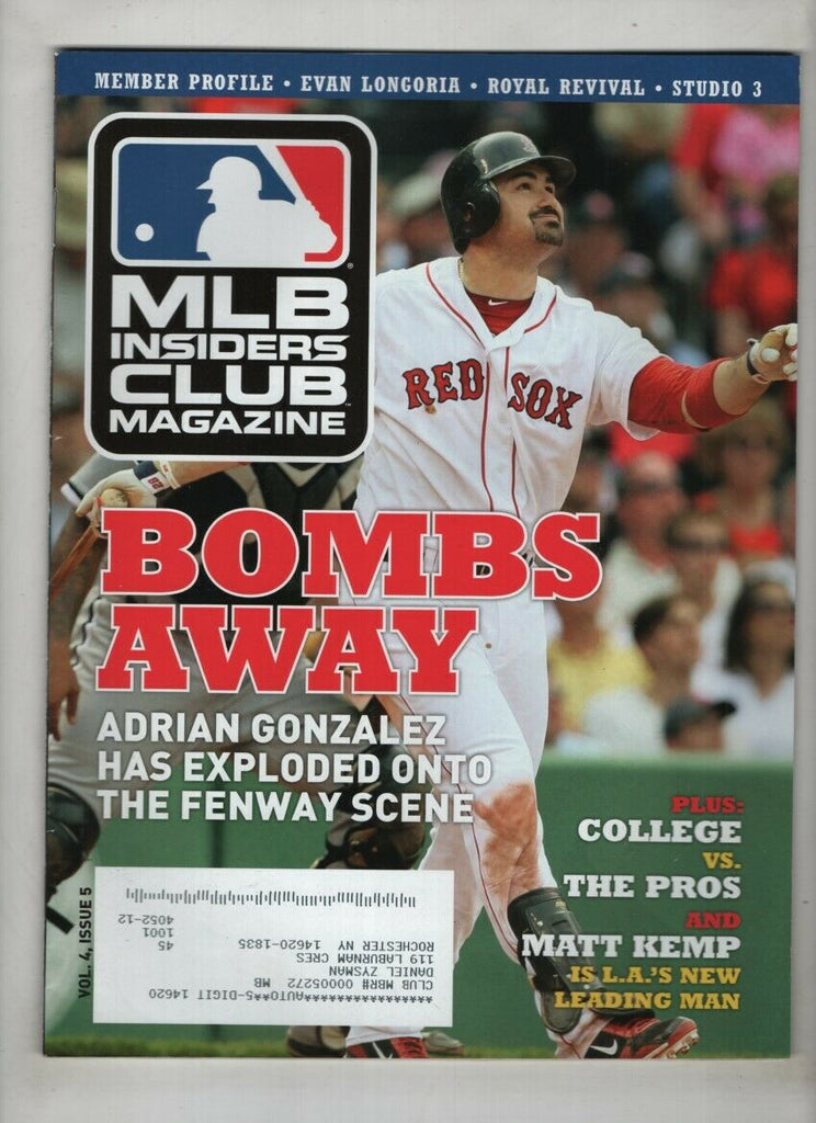 MLB Insider's Club Magazine Adrian Gonzalez Matt Kemp Vol.4 No.5 2011 021721nonr