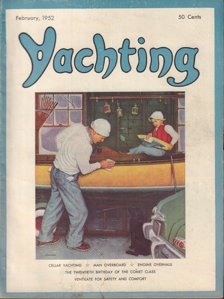 Yachting February 1952 Cellar Yachting, Man Overboard 050617nonDBE