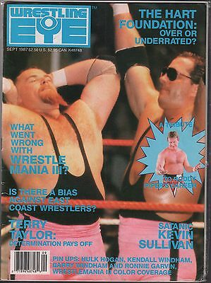 Wrestling Eye September 1987 The Hart Foundation, Roddy Piper VG 020116DBE