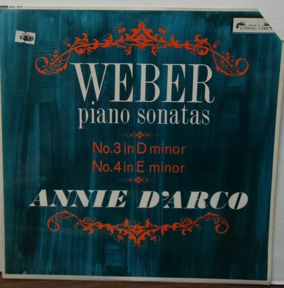 Weber Piano Sonatas No 3 in D Minor No 4 in E Minor Annie D'Arco 020120LLE