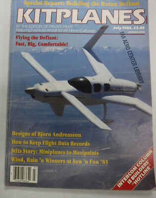 Kitplanes Magazine Flying The Defiant July 1985 072215R