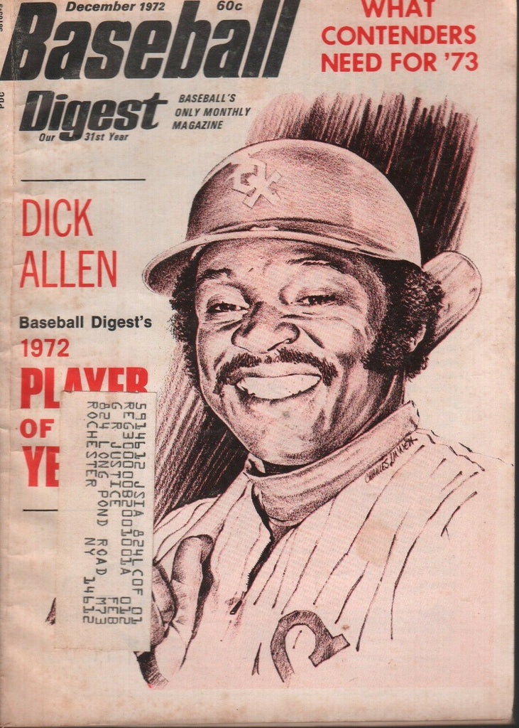 Baseball Digest December 1972 Dick Allen Red Sox 101618ame