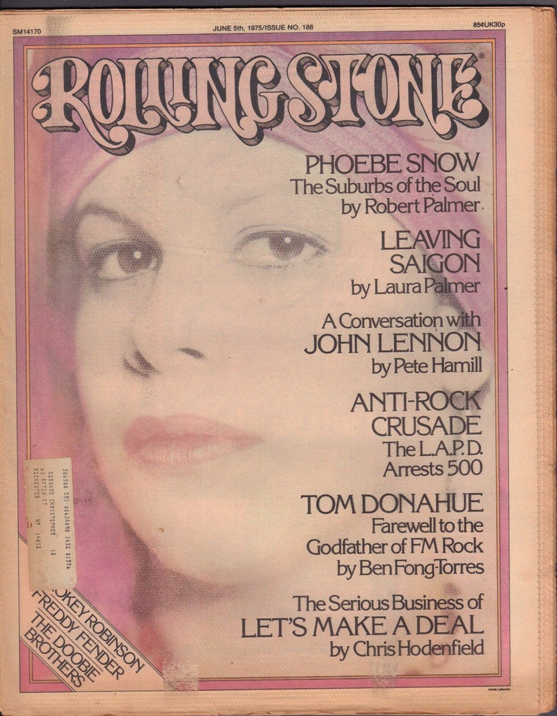 Rolling Stone June 5 1975 Phoebe Snow, John Lennon w/ML 121416DBE