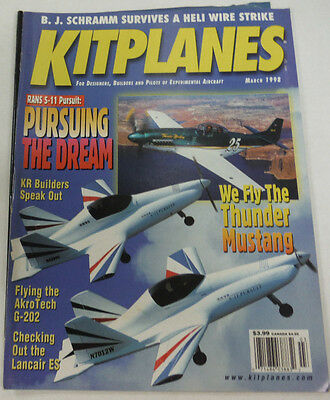 Kitplanes Magazine Pursuing The Dream KR Builders March 1998 081414R