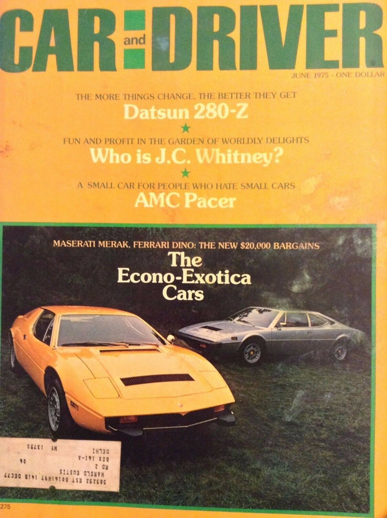 Car And Driver Magazine Datsun 280-Z J.C. Whitney June 1975 110417nonrh