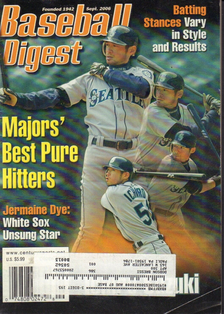 Baseball Digest Magazine September 2006 Ichiro Suzuki 101617nonjhe