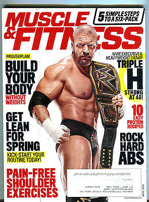 Muscle & Fitness Magazine April 2016 Triple H WWE EX 050216jhe