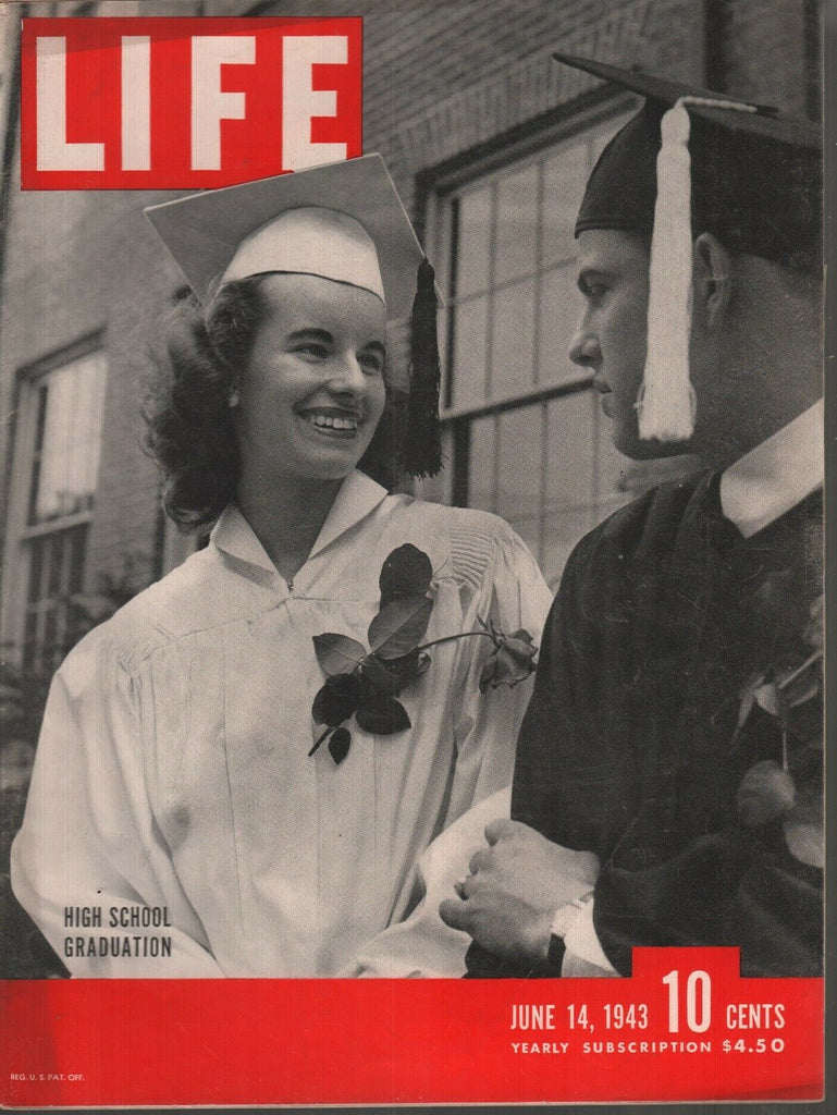 Life Magazine June 14 1943 High School Graduation Vintage WWII Ads 082119AME