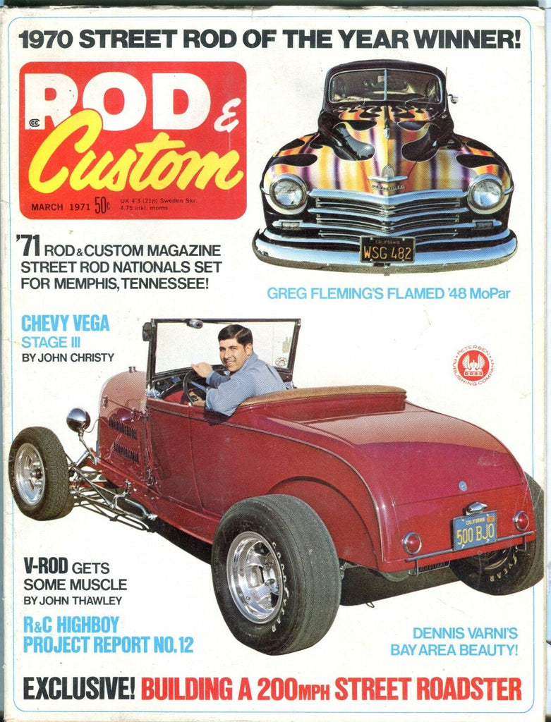 Rod & Custom Magazine March 1971 Chevy Vega John Christy EX No ML 040617nonjhe