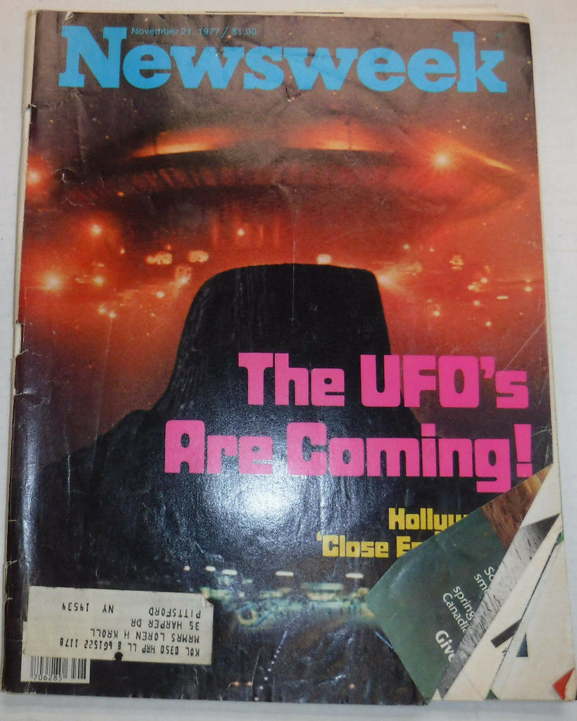 Newsweek Magazine The UFO's Are Coming November 21, 1977 100616R