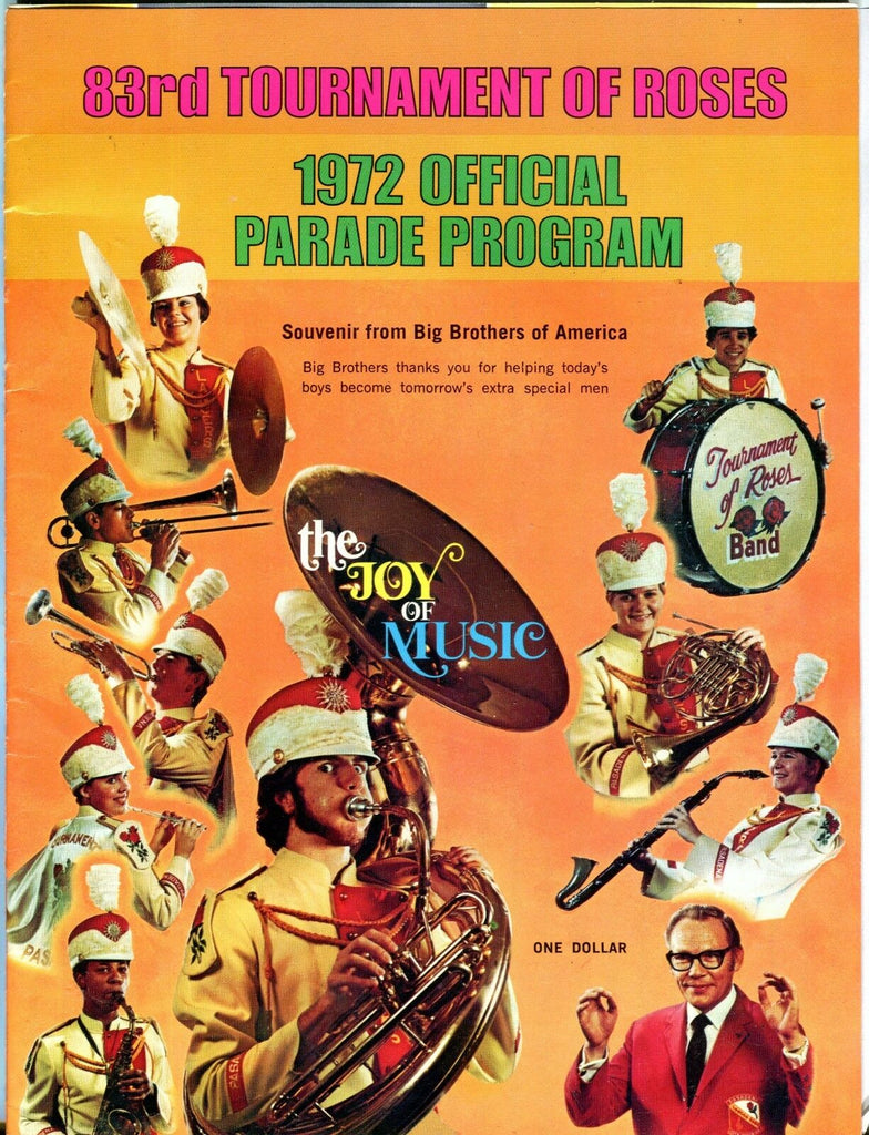 1972 Official Parade Program Tournament Of Roses EX 101516jhe