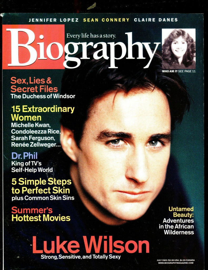 Biography Magazine July 2003 Luke Wilson EX No ML 011217jhe