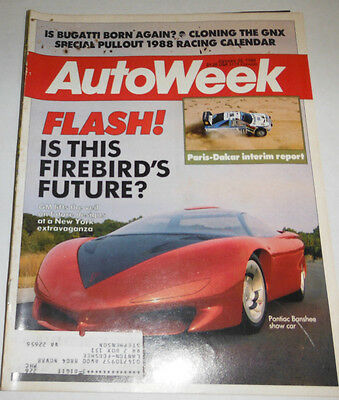 Autoweek Magazine Pontiac Banshee & Paris-Dakar January 1988 080814R