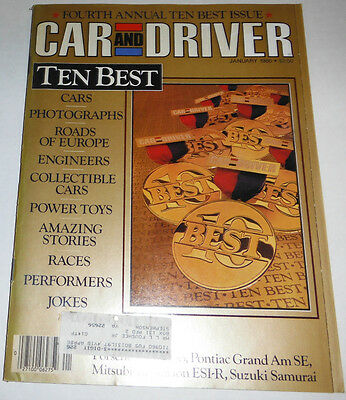 Car And Driver Magazine Ten Best Cars & Photographs January 1986 080814R