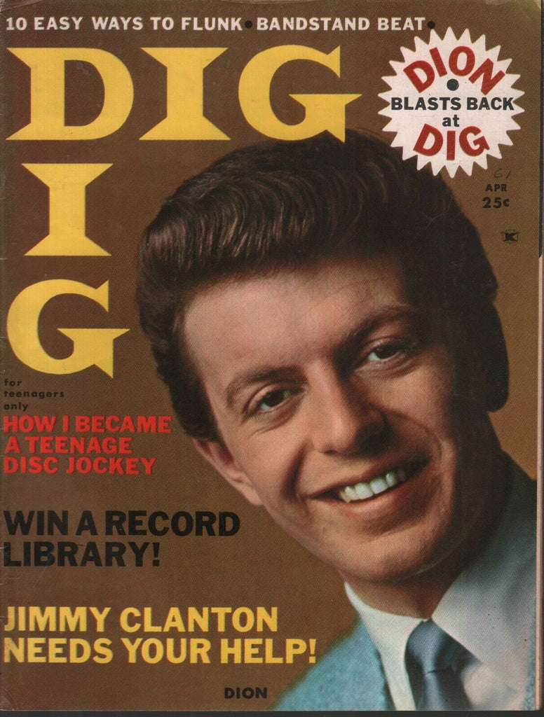 Dig Magazine April 1961 Jimmy Clanton Dion Frankie Avalon 081220AME
