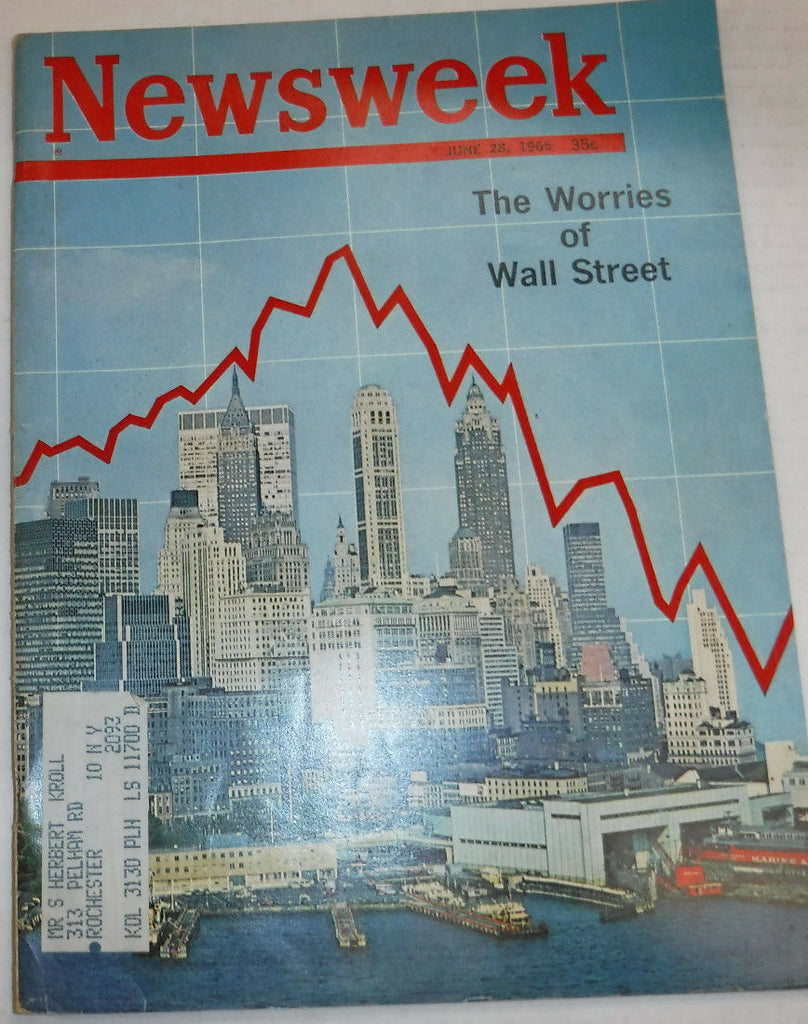 Newsweek Magazine The Worries Of Wall Street June 28, 1965 101116R